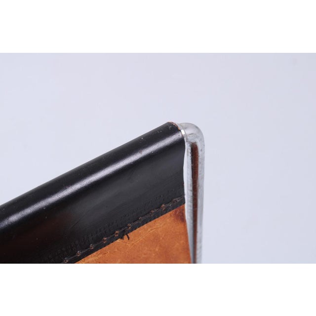Chrome Steel and Black Leather Magazine Rack from Brabantia, 1960s For Sale - Image 10 of 13