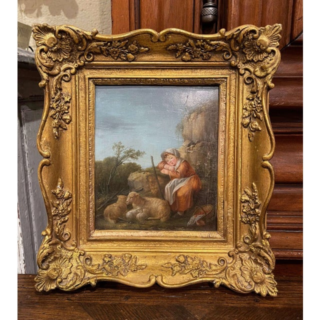 18th Century English Pastoral Oil Painting of Shepherdess Attributed to Wheatley For Sale - Image 4 of 9