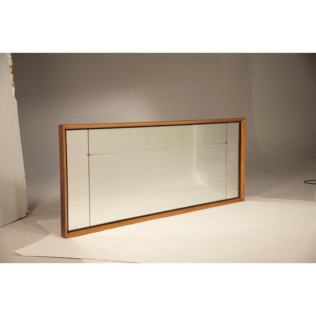 Large Art Deco Mirror with Wooden Frame and Black Trim, 1940s For Sale - Image 3 of 12