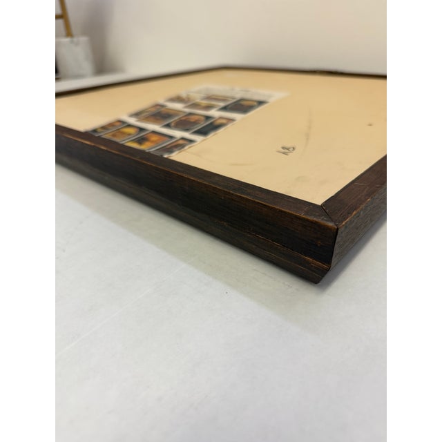 Vintage Mid Century Modern Framed Print, Sunset Gradient With Textured Wheat Silhouettes, Signed Art by Thrasher For Sale - Image 12 of 12