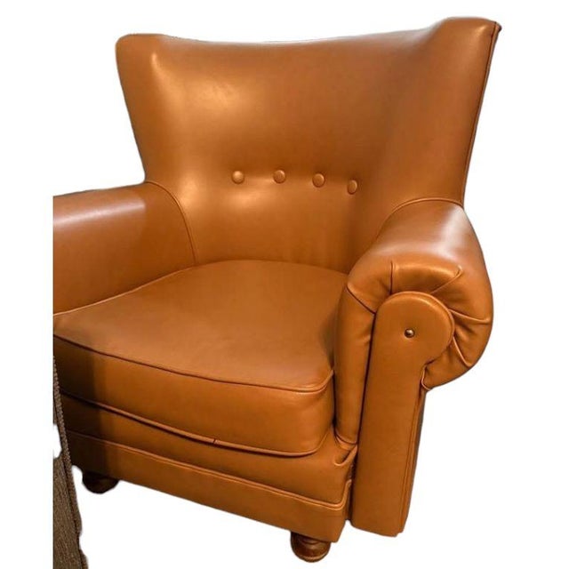 A Pair of Vintage 1935 Frits Henningsen Style Wingback Armchairs. For Sale - Image 10 of 10