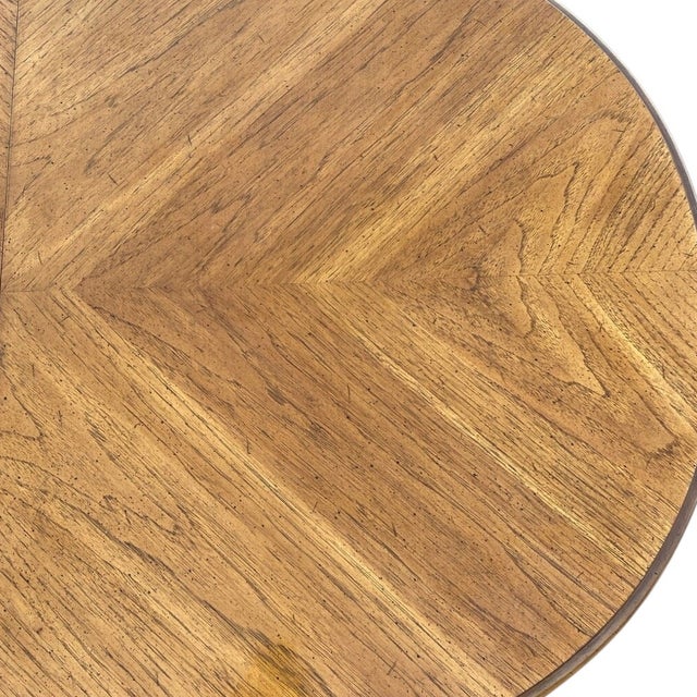 Vintage Bookmatched Veneer Oval Extension Dining Table For Sale - Image 18 of 18