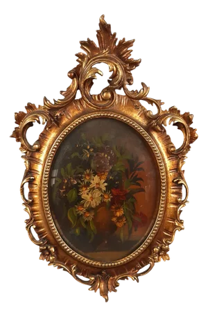 Still Life with Vase of Flowers, 1940, Oil on Board, Framed