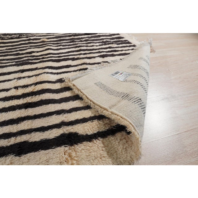 Ecru 9x12 Mira Iris Yellow Tribal Modern Hand Knotted Wool Carpet Rug For Sale - Image 8 of 8