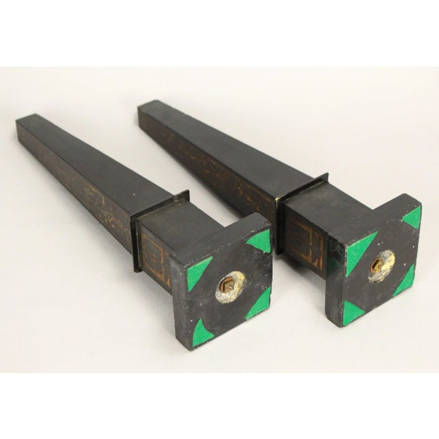 1850's-1870's Napoleon III Slate Obelisks with Gilt Egyptian Pictographs - Set of 2 For Sale - Image 12 of 12