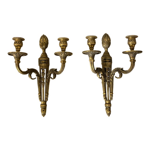 1920s Caldwell Gilt Bronze Sconces - a Pair For Sale