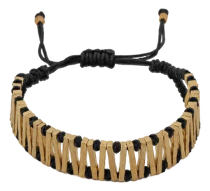 Black & Gold Woven Unisex Adjustable Bracelet