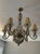 Bronze Vintage 1960s Regency Six Arm Chandelier With Gilt Iron and Crystal Beads For Sale - Image 8 of 13