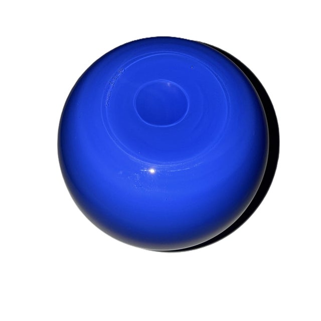 Glass 1983 Venini Cinesi Cobalt Blue Murano Glass Vase by Carlo Scarpa, Made in Italy For Sale - Image 7 of 8