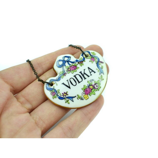 Early 20th Century Early 20th Century Fine Bone China Staffordshire Vodka Gin Whiskey Liquor Bottle Tags- Set of 3 For Sale - Image 5 of 7