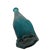 Glass 1960s Empoli Glass Cat Decanter Mid Century Modern Italian Teal Blue Art Glass Bottle With Stopper Retro Barware Decor For Sale - Image 7 of 7