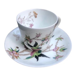 Antique w.a.a. William a Adderley Bone China Cup and Saucer Thorn For Sale