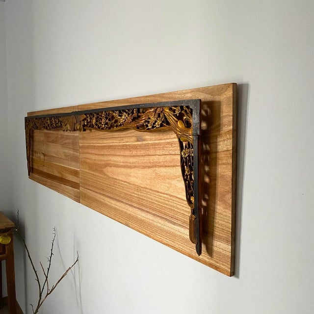 Monumental Chinoiserie Wall Art – Antique Chinese Giltwood Openwork Bed Fascia For Sale - Image 9 of 9