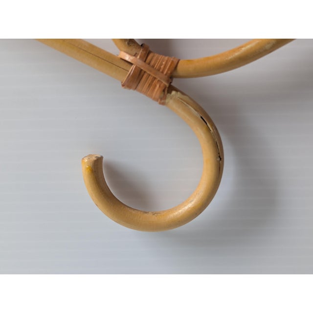 1970s Vintage Mid-Century Bamboo Rattan Clothing Hangers Set of 11 For Sale - Image 4 of 7