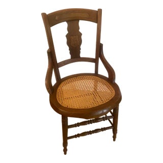 Late 19th Century Walnut Chair With Caned Seat For Sale