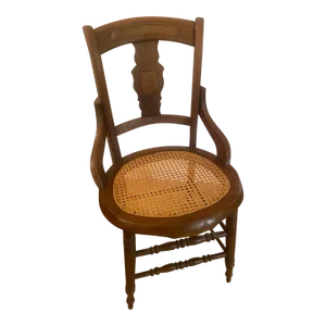 Late 19th Century Walnut Chair With Caned Seat