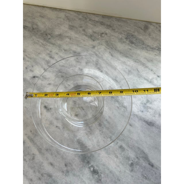 Transparent Late 20th Century Minimalist Glass Chip and Dip For Sale - Image 8 of 8