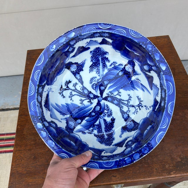 Antique Japanese Arita Porcelain Blue Decorated Bowl, Late Edo Period, Circa 1880–1900 For Sale - Image 11 of 12