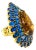 Bochic “Orient” Vintage Kyanite and Citrine Ring Set In 18K White Gold & Silver For Sale