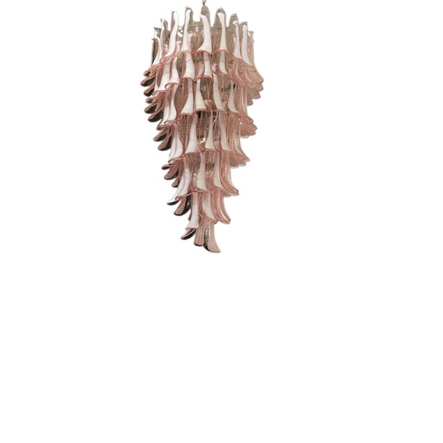 Murano Blush Pink Glass Chandelier with Hand-Blown Petals from Justfurnituress SRL For Sale - Image 10 of 18