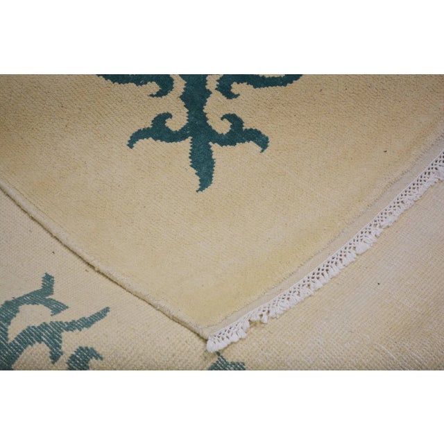 Vintage Chinese Art Deco Hand Knottted Wool Rug, 9'8'' X 15'10'' For Sale - Image 4 of 6
