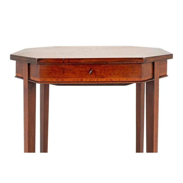 Regency Revival Side Sewing Table in Mahogany, 1880s For Sale - Image 9 of 10