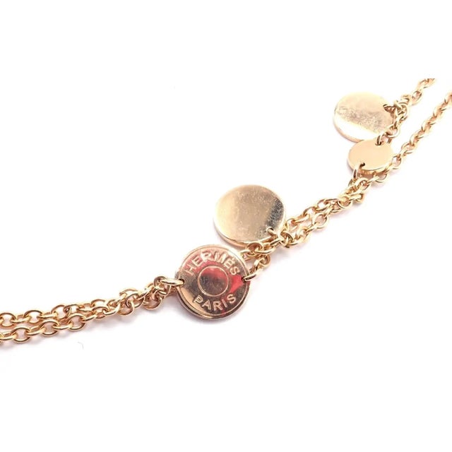 Hermes Confetti Rose Gold 42" Long Link Chain Necklace For Sale In Philadelphia - Image 6 of 10