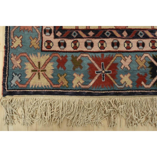Heriz Rug 5’10” X 9’1” Red Wool Vintage Tribal Hand-Knotted Oriental Carpet For Sale - Image 13 of 15