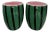 Glazed Ceramic Watermelon Garden Stools - A Pair For Sale