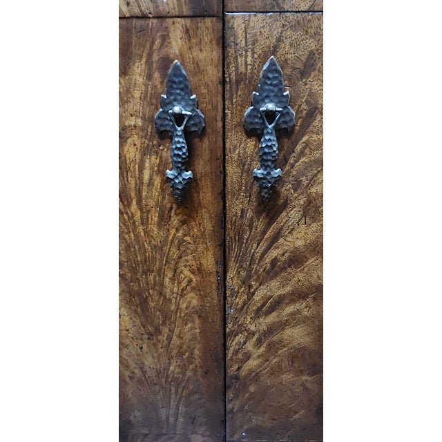 Spanish Style Crotch Walnut Drinks Cabinet For Sale In Oklahoma City - Image 6 of 13