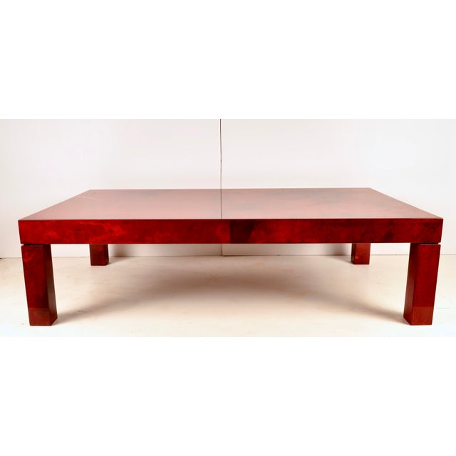 Aldo Tura Lacquered Goatskin Cocktail Table in the Style of Aldo Tura, Italy, 1970s For Sale - Image 4 of 13