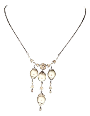 Diamond South Sea Pearl Necklace 18k Gold Certified