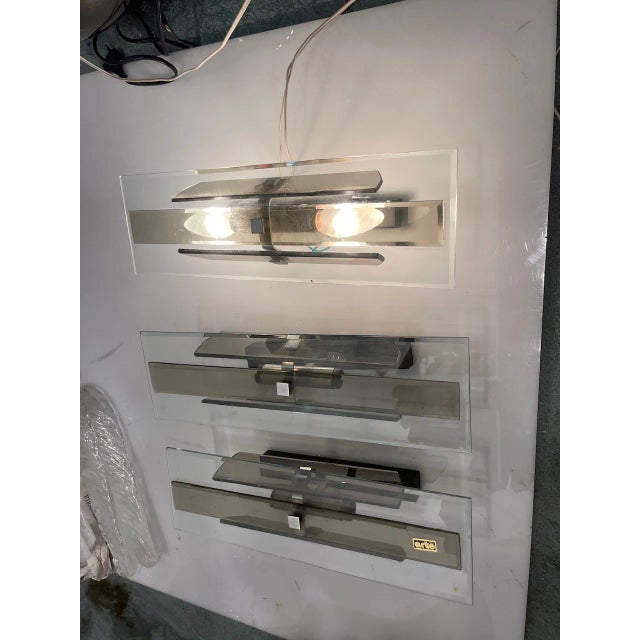 Glass Wall Sconces from Arte, Italy, 1970s, Set of 3 For Sale - Image 6 of 13