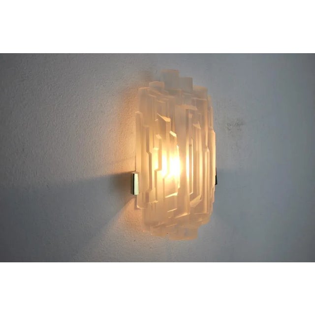 Austrian Wall Lamp in Frosted Glass by J.T Kalmar, 1970 For Sale - Image 6 of 8