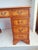 Antique Twin Pedestal Desk in Yew Wood with Leather Top, 1980s For Sale - Image 13 of 18