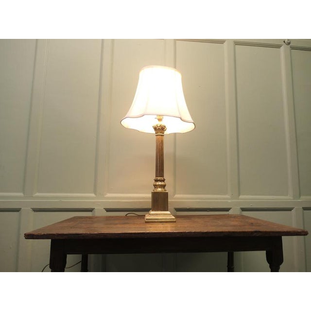 Heavy Brass Corinthian Column Table Lamp This is a very attractive piece, the lamp has a single fluted column set on a...