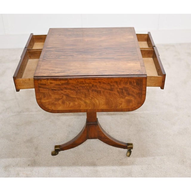Brown Regency Sofa Table in Mahogany For Sale - Image 8 of 14