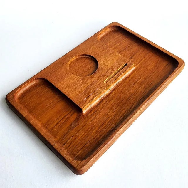 Kalmar 1970 Teak Wood Cheese/Charcuterie Board or Desk Organizer by Kalmar For Sale - Image 4 of 11