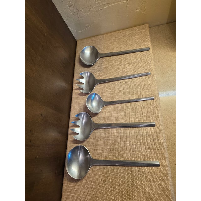 Georg Jensen Stainless Steel "Prism" Pattern Serving Pieces For Sale - Image 10 of 13