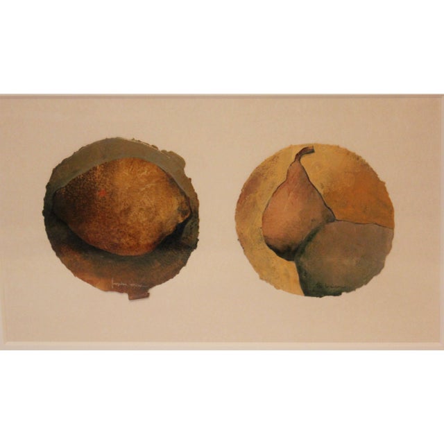 Small Oil Painting of Pears on Paper For Sale - Image 4 of 7