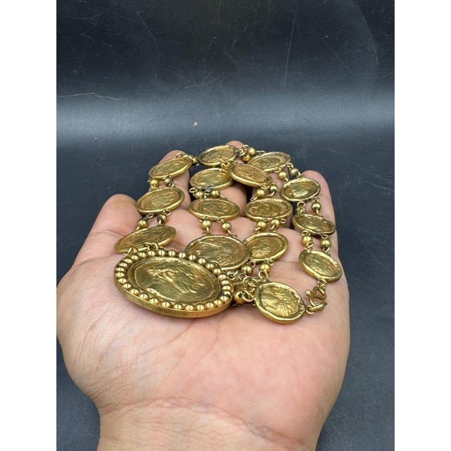 Bochic "Roman" Antic Roman Pure Gold Coin Necklace Set 18K Gold For Sale - Image 13 of 18