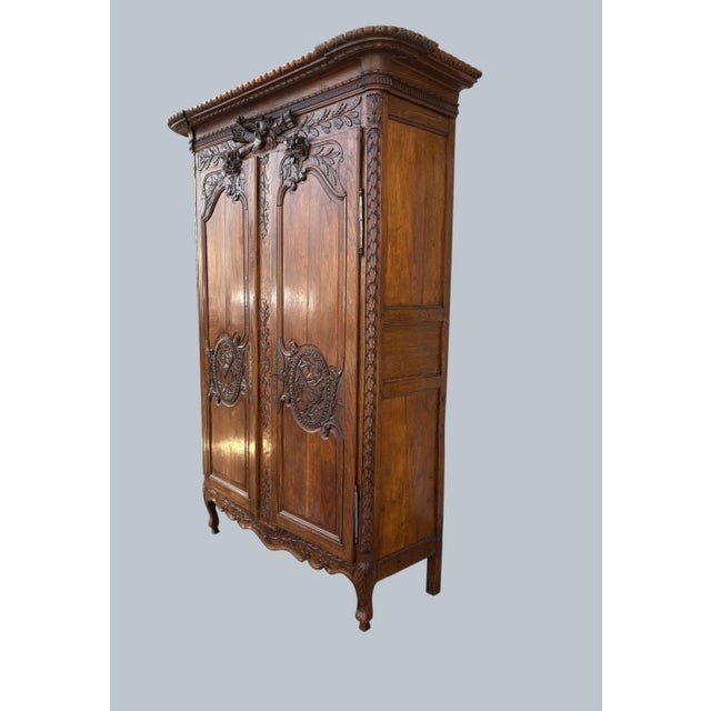 French Antique French Louis XV Armoire For Sale - Image 3 of 7