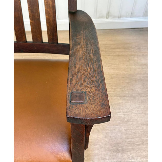Antique Arts & Crafts Quartersawn Oak Rocking Chair For Sale - Image 11 of 15