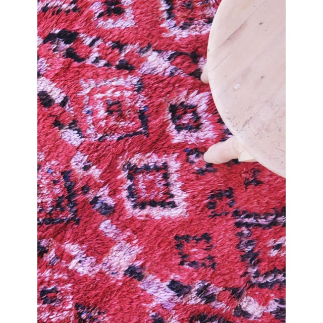 1980s 1980s Red Moroccan Wool Rug - 10.3 X 6.3 Ft For Sale - Image 5 of 8