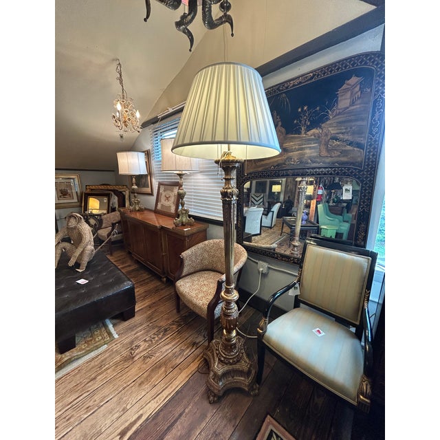 Vintage Carved Giltwood Ornate Floor Lamp For Sale - Image 10 of 12