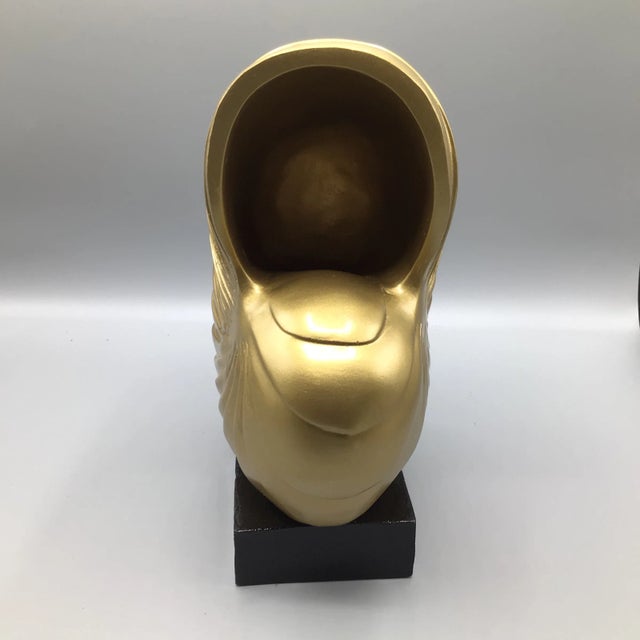 Coastal Faux Gold Shell on Black Base For Sale - Image 3 of 13