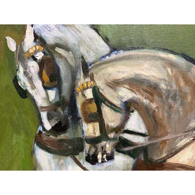 Horse and Carriage - Original Ludwik Maciag Oil Painting For Sale In Los Angeles - Image 6 of 9