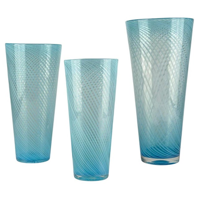 Vintage Murano Glass Vases by Gio Ponti, Italy, 1970s, Set of 3 For Sale - Image 12 of 12
