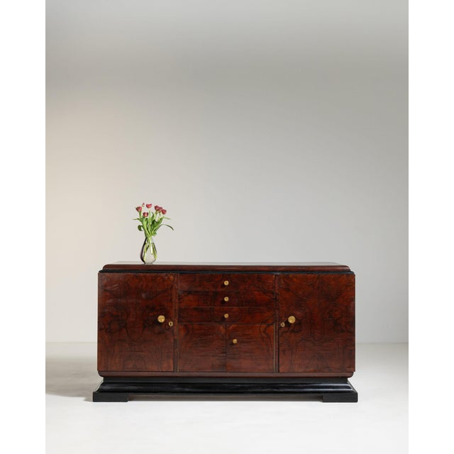 Wood 19th Century France Art Deco Black Wood Storage Cabinets & Cupboards For Sale - Image 7 of 11