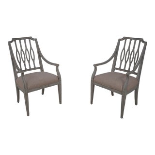 Pair Stanley Decorator Painted Finish Armchairs For Sale